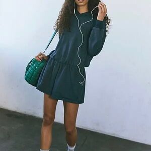 Free People Movement NWOT Such A Flirt Hooded Romper Small Midnight Blue Active